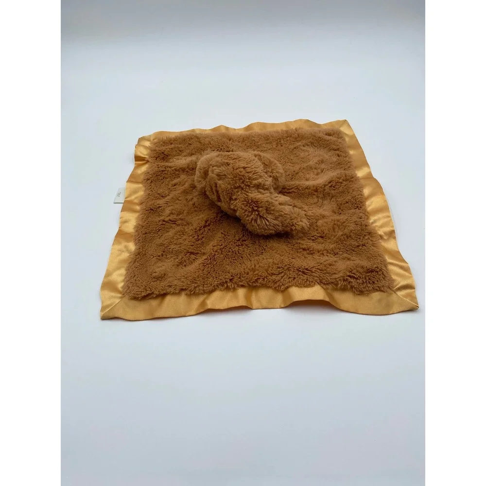 Cloud Island Security Blanket Lovey Brown Gold Puppy Dog Faux Fur Satin 12in